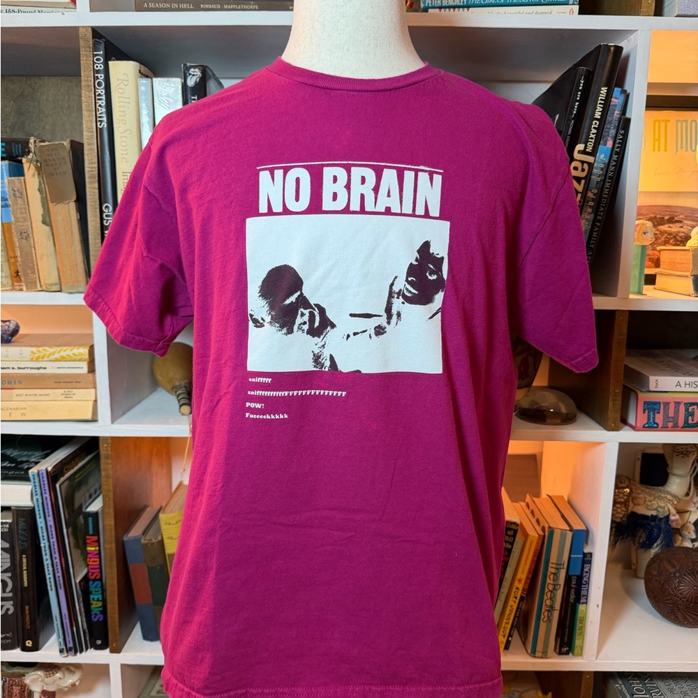 No Brain Graphic T-Shirt - Pink